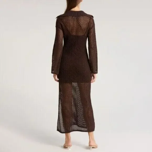 A.L.C. Brown Midi Dress - Picture 2 of 5